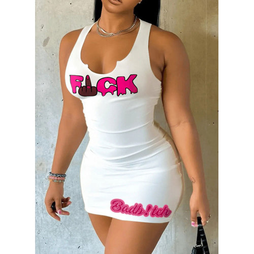 Casual Printed Sleeveless Mini Dresses