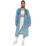 Playback Long Denim Trucker Jacket