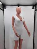 2022 Sleeveless Deep V Solid Bodycon Pit Sexy Playsuit Summer Women Fashion Romper