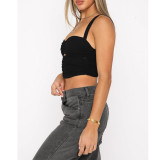 Fashion Pleated Cutout Camisole Top