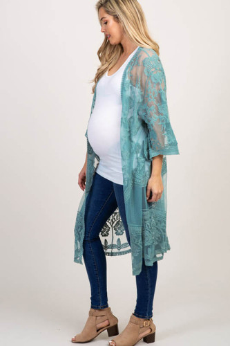 Lace Mesh Embroidered Beach Cardigan