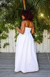 White Sexy Straps Solid Heart Throb Top