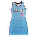 Sleeveless Letter Print Ladies Baseball Shirt Dress