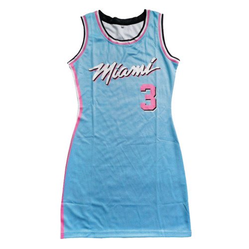 Sleeveless Letter Print Ladies Baseball Shirt Dress