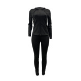 Pure Color Hooded Sportswear 2 PC