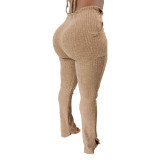 Women 3 Piece Sets Sexy Lingerie Lounge Wear Set Khaki Pyjamas Female Nightwear Cardigan Sleepwear