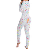 Casual Pattern Printed Home Jumpsuit