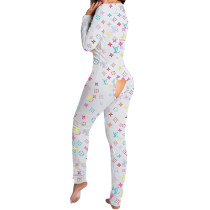 Casual Pattern Printed Home Jumpsuit