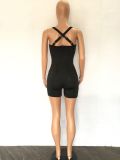 Casual Bandage Sleeveless Backless Casual Sexy Solid Stretch Rompers