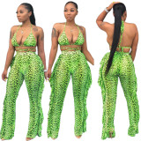 Casual Printed Mesh Two-piece Set with Panties