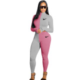 Casual Trousers Color Printed Letter Matching Set