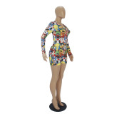 Sexy Pattern Printed Home Shorts Romper