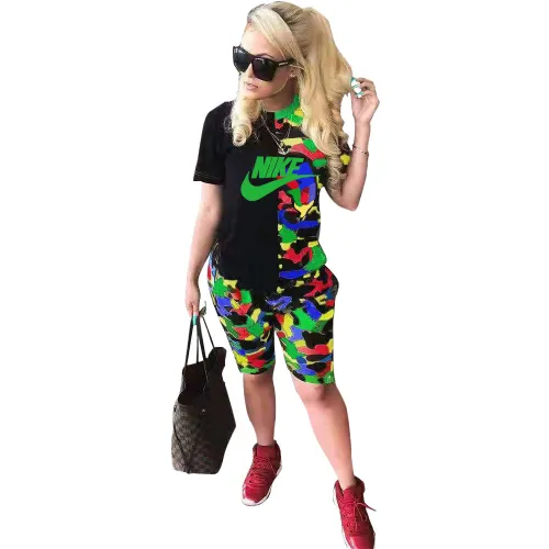 Casual Print Summer Two Piece Short Set