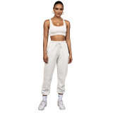 Solid Color Double-layer Sports Vest and Trousers