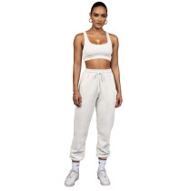 Solid Color Double-layer Sports Vest and Trousers