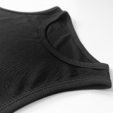 All-match Fashion Solid Color Pit Vest Rompers