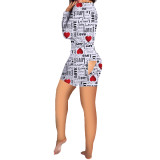 Valentine's Day Love Printed Home Jumpsuit