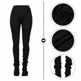 Solid Black Tight Stacked Pants