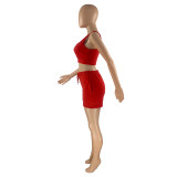 Casual Sports Double Vest and Shorts with Pocket