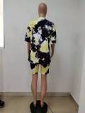 Casual Printed Tie-dye Two Short Set