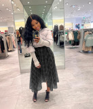 Plaid + Mesh Irregular Skirt