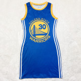 Casual Sleeveless Double-sided Pattern Printed Webbing Basketball Mini Dress