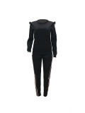 Casual Ribbon Fungus Shoulder Sports 2 Pcs Outfits