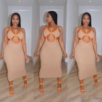 Sexy Pit Cutout Straps Long Dresses