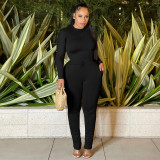 Womens Casual O Neck Long Sleeve Ruched Solid Color Bodycon Two Pieces