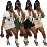 Fashion Street High Waist Work Pocket Cargo Skirts