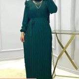 Chiffon Frill Trim Pleated Dresses