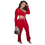 Casual Thread Pit Irregular Two Piece Set