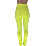 Solid Color Pleated Micro-flare Pants