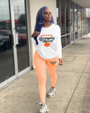 Women Two Piece Outfits Long Sleeve Top Long Pants Casual Printed Tracksuit Two-Piece Set