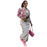 Trendy Printed Single-breasted Baseball Jacket