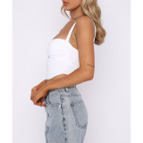 Fashion Pleated Cutout Camisole Top