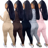 Women's Tracksuit Outfit Autumn and Winter Hooded Sweatshirt Two-Piece Sports Suit Comfy Hoodie Tops and Pant Set