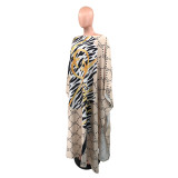 Summer Beach Dress Letters Printed Loose Style Oversized Maxi Dress