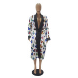 Print Kimono Robes Outerwear For Women