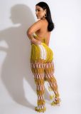 Summer Sexy Hollow Perspective Linen Beach Fishnet Two Pieces