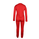 Casual Printed Long Sleeve Jogger Workout Pants Set with Pockets
