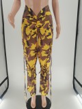 Casual Camouflage Wrinkled Pants
