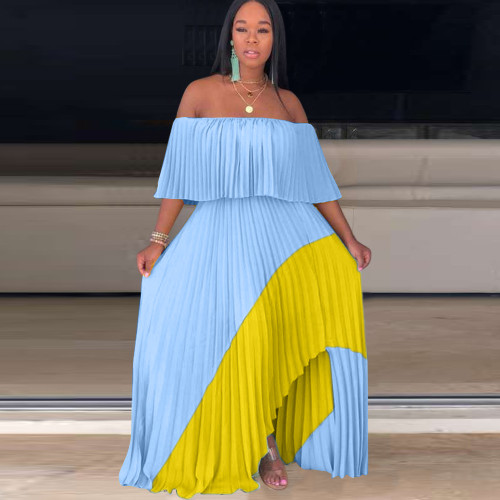 Casual Chiffon Splicing Lined Maxi Dress