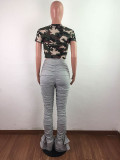 Solid Color Bloomers Pleated Trousers