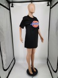 Women Printed Short Sleeve Club Dress