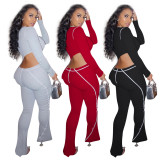 Casual Thread Pit Irregular Two Piece Set