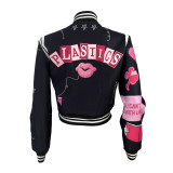 Trendy Printed Single-breasted Baseball Jacket