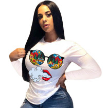 Casual Cartoon Printed T-shirt Top Casual Cartoon Printed T-shirt Top