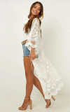 Mesh Embroidered Beach Cardigan