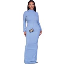 Blue Autumn Winter Women Fashion Sexy Party Club Outfits Long Sleeve Solid Backless Skinny Pit Maxi Dress Blue Autumn Winter Women Fashion Sexy Party Club Outfits Long Sleeve Solid Backless Skinny Pit Maxi Dress